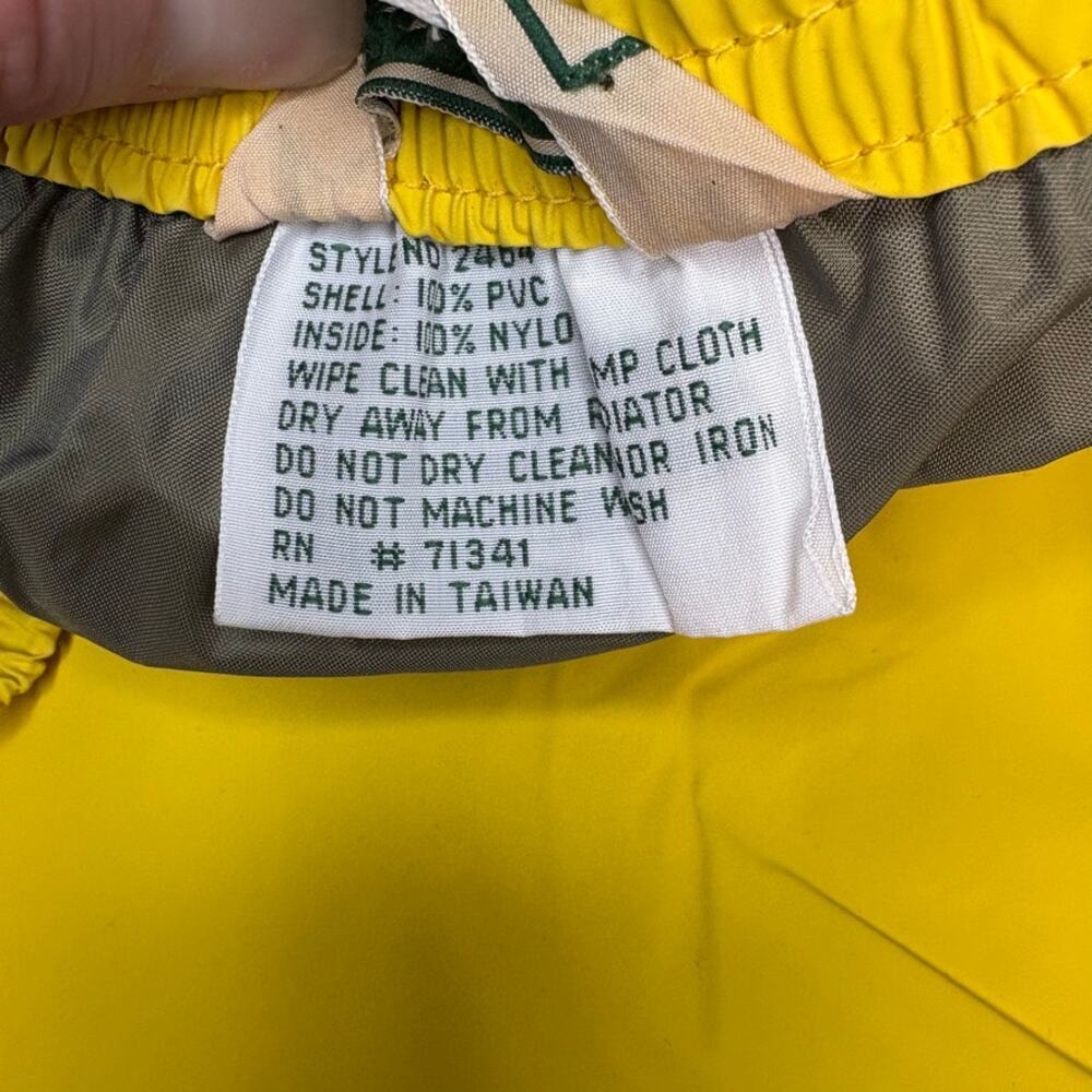 VTG L.L. Bean Yellow Gorpcore Camping Hiking Waterproof Rain Pants Mens Sz L - Picture 4 of 4